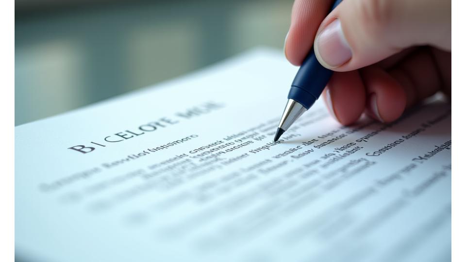 Close-up of a hand highlighting a clause in a legal document, symbolizing meticulous attention to detail in terms and conditions.