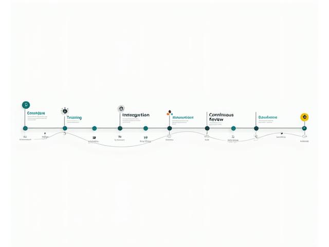 Timeline graphic showing phases of implementation and milestones with supporting services